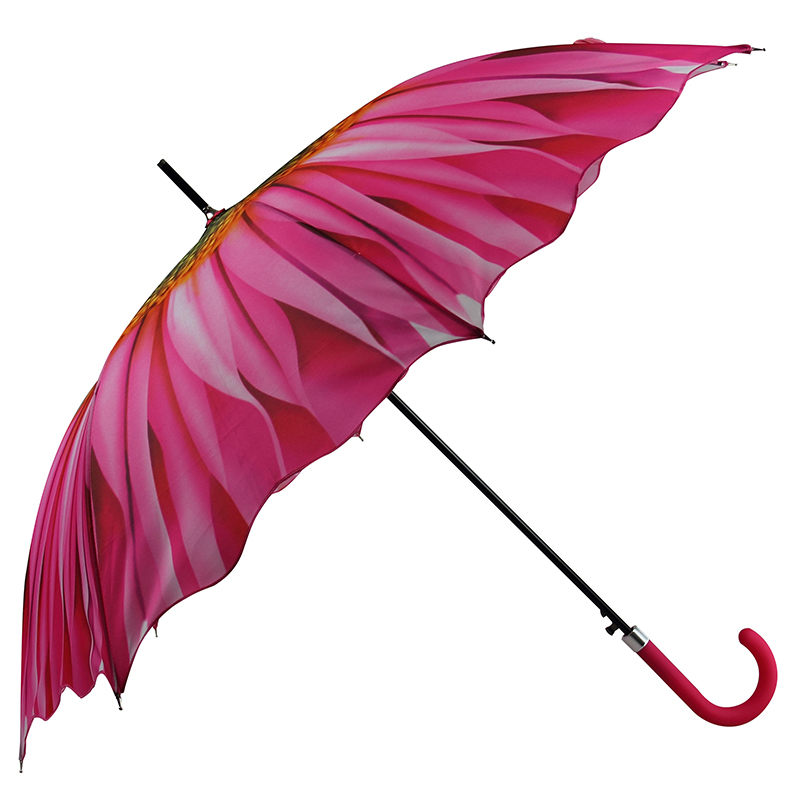 Прямой оптовый маркетинговый зонт с индивидуальным дизайном цветочной печати края
