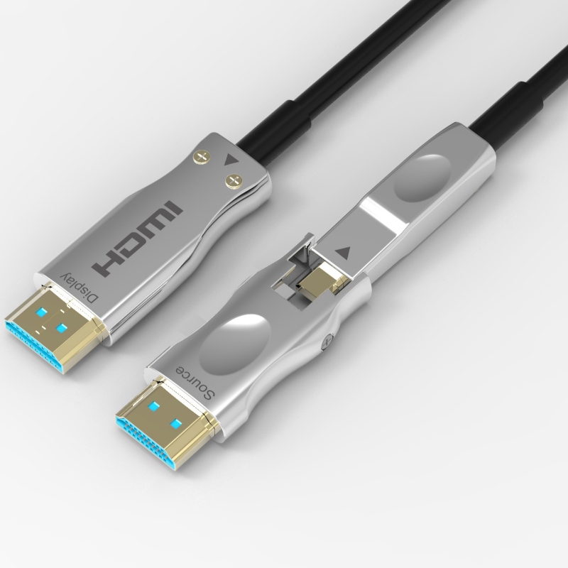 Съемный соединительный кабель 3D 4k 60 Гц Hdmi Волоконно-оптический кабель 10-100 м