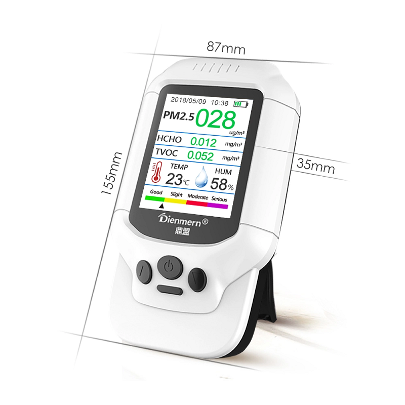 Dienmern DM502 Умный Дом Качество Воздуха Лазерный Монитор AQI / HCHO / TVOC PM2.5 ЖК-Цифровой Детектор Формальдегида Тестер Газоанализатор