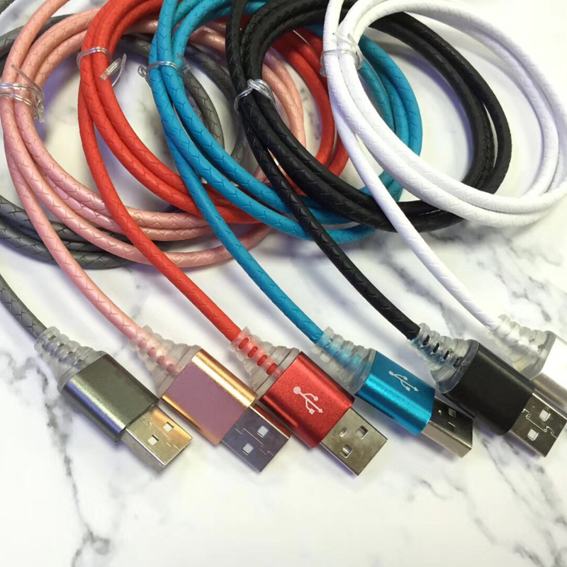 со светодиодом Быстрая зарядка Круглый USB-кабель для микро-USB, Тип C, зарядка молнии iPhone и синхронизация