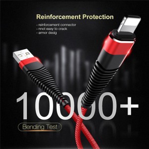 Плетеная быстрая зарядка Круглый алюминиевый корпус Гибкий гибкий USB-кабель для передачи данных, не требующий запутывания, для mic...