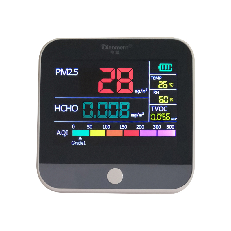Датчик ЖКД PM2.5 Детектор Портативный HCHO Монитор Качества Воздуха TVOC Тестер Держите Горит Литиевая Батарея Зарядка Автомобильный Детектор