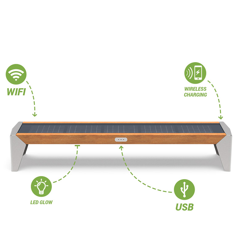 Умная Городская Зарядная Скамья Фотоэлектрическая Городская Мебель