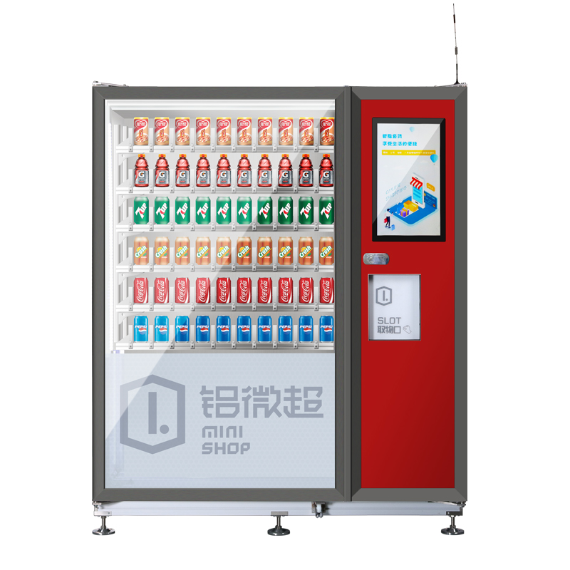SWIFT Новая модель Алюминиевый круглосуточный магазин Автоматический холодный напиток Combo Реклама Торговый автомат самообслуживания с ЖК-экраном