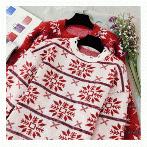 Новое поступление новые свободные жаккардовые топы вязаный свитер пуловеры для дам