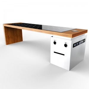 Smart Metal Park Bench Солнечная энергия Продукт Телефон Зарядное устройство и Рекламное оборудование