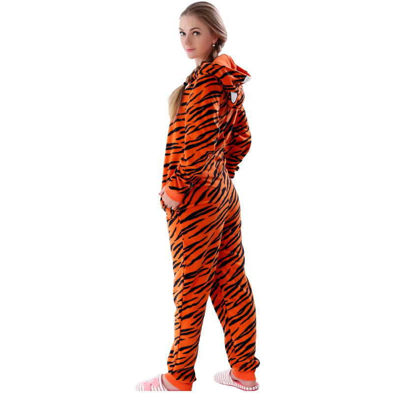 Женский Микрофибра Руно Tiger Onesie Пижамный Костюм