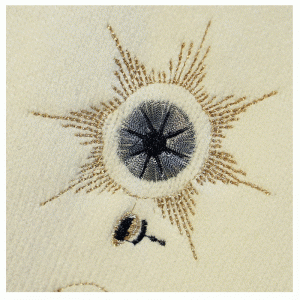 2019 Свободный тяжелый рабочий золотой мех Роскошная звездная вышивка на шее Толстый вязаный свитер