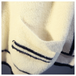 Жаккардовый женский свитер кардигана 2019 новых имитационных полос норки