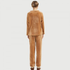 Набор женской фланелевой пижамы с вышивкой из флиса