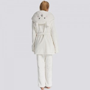 Фланелевой флис с вышивкой с капюшоном для медведя