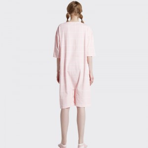 Женский пижамный комплект из хлопкового джерси с принтом Onesie Pink