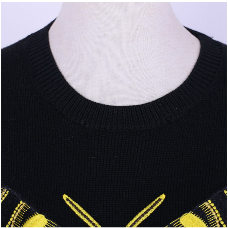 Зашитый таможней прыгун свитера Knit заплаты бабочки шерстяной для дам