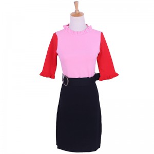 2018 Лето с капюшоном с коротким рукавом женские две части набор вязать свитер платье