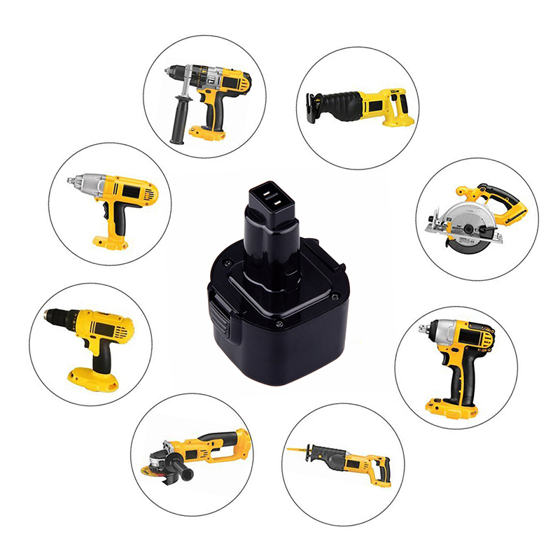 Сменные аккумуляторные батареи Ni-Mh 9,6 В 2000 мАч для Dewalt DE9062, DW9061, DW9062