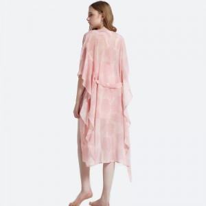 Набор женских атласных пижам с печатным платком