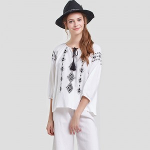 Набор женской льняной пижамы с принтом