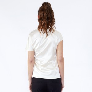 С коротким рукавом Basic Summer Spring Новый дизайн Normal White Blouse Women