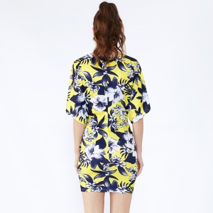 Sexy Girl обернуть одежду в целом свадебное платье с цветочным принтом женщины хорошие элегантные офисные женские платья