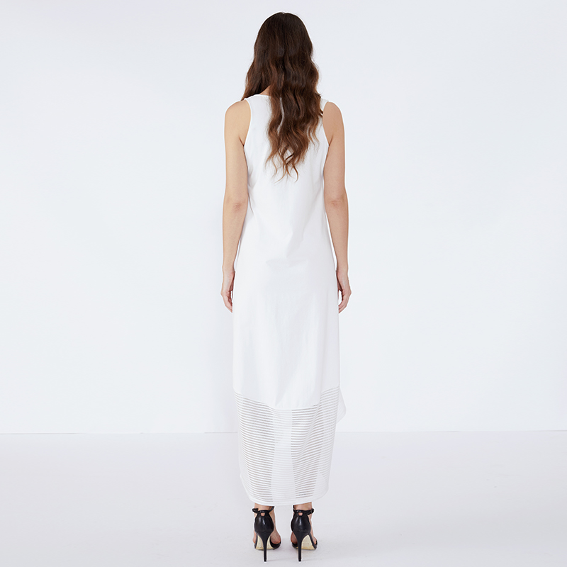 Roupas Femininas Белый Хлопок Одежда Женщины Кружевное Платье