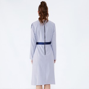 Полосатый с длинным рукавом выпускного вечера женская офисная одежда Gaun Designs платье JSW2832