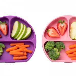 FDA LFGB Сертифицированная детская силиконовая тарелка для столовых приборов