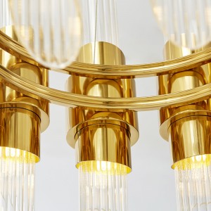 Современная Творческая Стеклянная Трубка Гостиная Спальня Металлическая Люстра Km2129