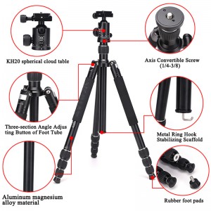 Diat AM294A KH20 Портативная штатив для видеокамеры из алюминиевого сплава Гибкая дорожная цифровая фотокамера для путешествий