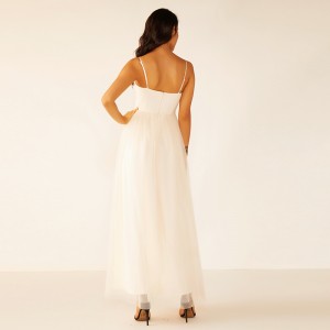 Oem Высокого Качества для Женщин Длинные Белые Летние Кружевные Бахромой Невесты Свадебное Платье Ткань