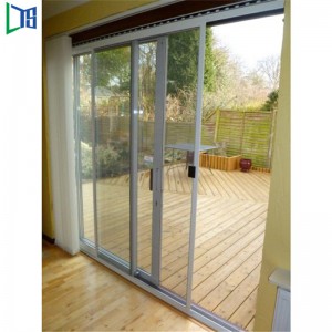 Раздвижные стеклянные двери Производители Алюминиевая дверь Порошковое покрытие Fininshed с сеткой для коммерческого строительства