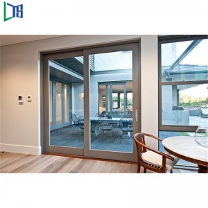 Раздвижные стеклянные двери Производители Алюминиевая дверь Порошковое покрытие Fininshed с сеткой для коммерческого строительства