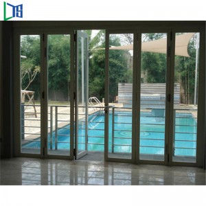 Китайская Фабрика Производит Двери Двери Алюминиевого Сплава Двустворчатые Двери навесные Би Складные Двери для Здания Коммерч...
