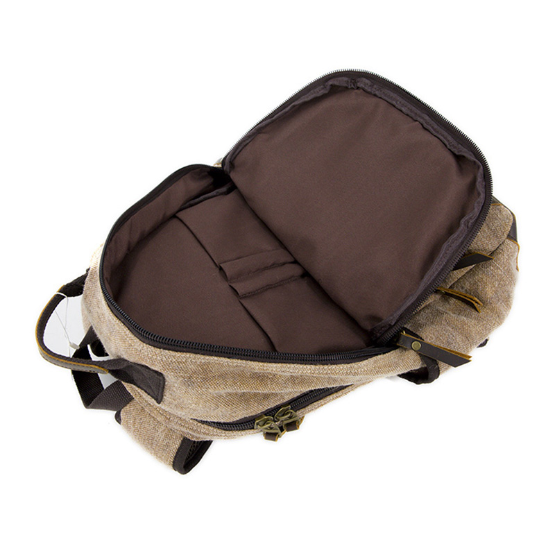 19SC-7748D OEM мягкий модный рюкзак для ноутбука, натуральная кожа + холст материал, компьютер рукав бизнес-рюкзак для ноутбука