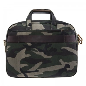 17SG-6639D Популярные роскошные пользовательские камуфляж холст с натуральной коровьей кожи портфель Китай Оптовая