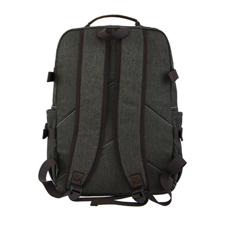 18SC-6891D Army Green Durabel Холст Натуральная кожа Рюкзак Бизнес Ноутбук Bagpack Подлинная Дорожный Пакет