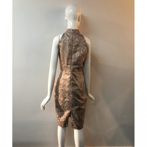 ПЛАТЬЕ ИЗ ЖАККАРДА ВЫСОКОГО ШЕЯ JLWD0016