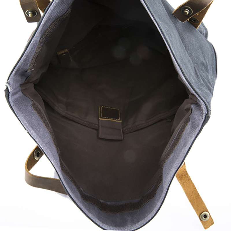 18SC-6776M Пользовательский холщовый рюкзак с натуральной кожей, несколькими карманами, рюкзак-органайзер для студентов колледжа