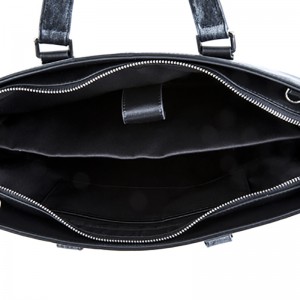 18SG-6816F с двух сторон использовать двухцветный уникальный дизайн тканый мужской портфель из натуральной кожи