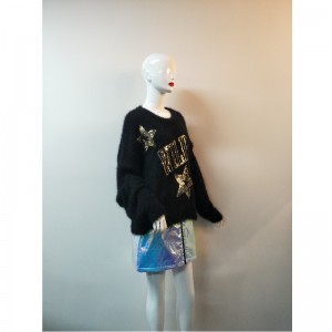 СВИТЕР ЧЕРНАЯ ЗВЕЗДНАЯ ПЕЧАТЬ RLWS0056F