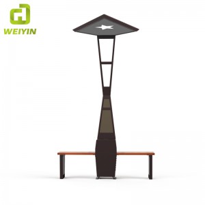 Популярная солнечная интеллектуальная садовая скамейка для зарядки мобильного телефона