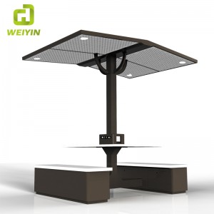 Открытый парк Сообщества и отели Smart Solar Power Charging Station для зарядного устройства телефона и сети переменного тока