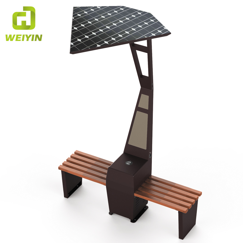 Популярная солнечная интеллектуальная садовая скамейка для зарядки мобильного телефона