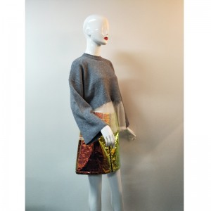 Свитер с серым кружевом RLWS0073F