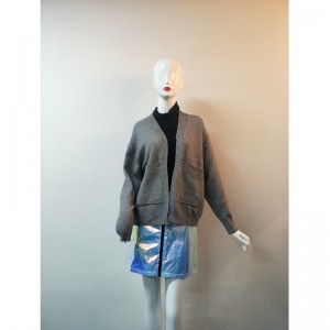 Серый свитер кардиган RLWS0090F