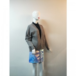 Серый свитер кардиган RLWS0090F