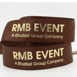 подгонянная цветастая печать логоса выбивает фольгу напечатала черную тесемку сатинировки