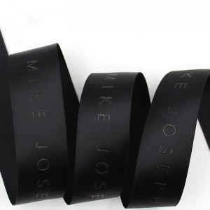 подгонянная цветастая печать логоса выбивает фольгу напечатала черную тесемку сатинировки