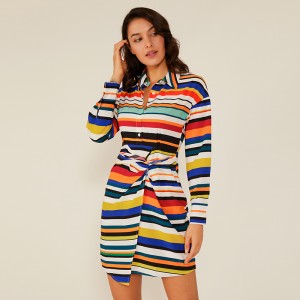 Oem Apparel New Mix Color с длинным рукавом повседневные платья Boho Модные летние платья женщин