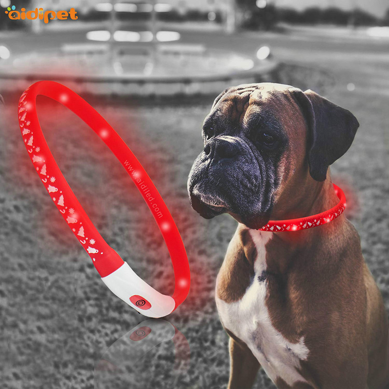 Мода Led Pet Light Up Зарядка для собак Силиконовая Подсветка Светоотражающий Светодиодный Отслеживания собак Водонепроницаемый Воротник Ожерелье
