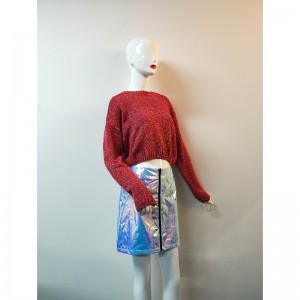 КРАСНЫЙ КОРОТКИЙ СВИТЕР RLWS0093F